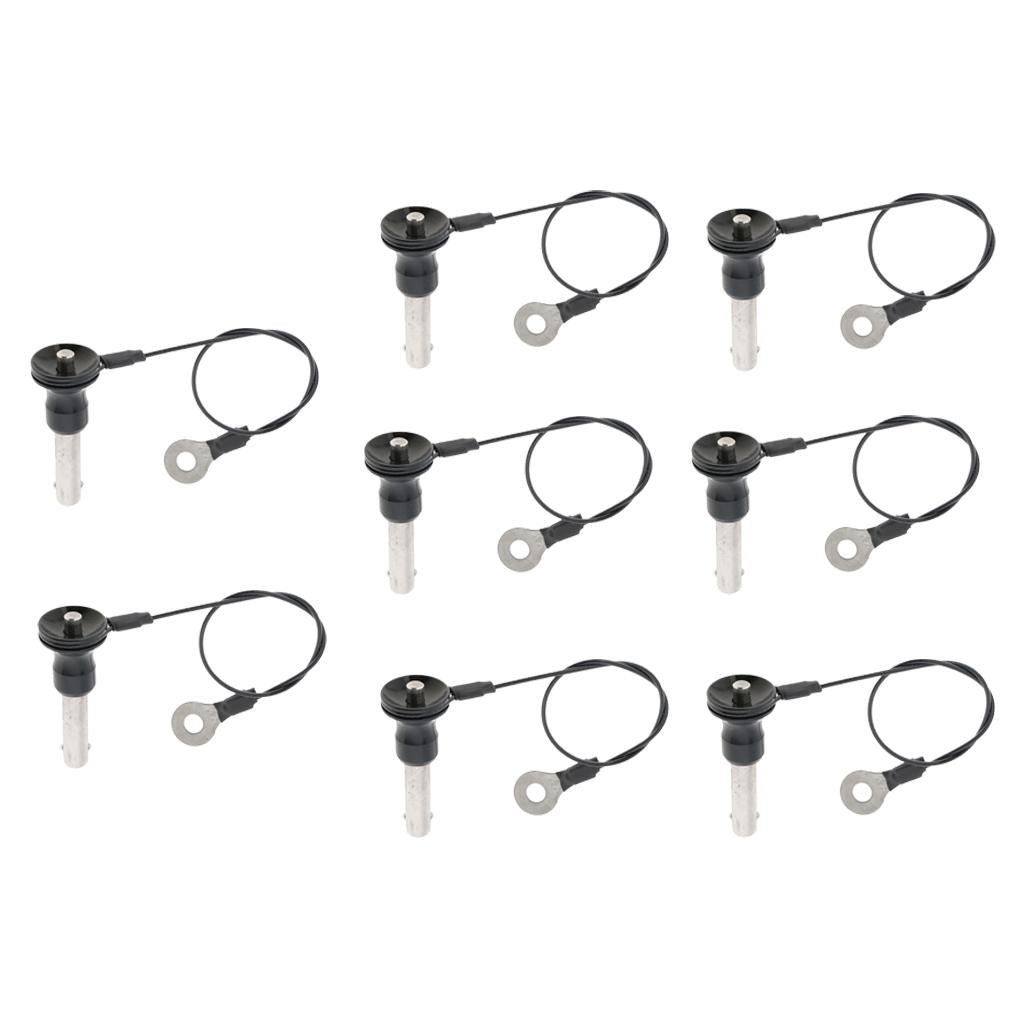 8 Pieces Stainless Steel Ball Lock Quick Release Pin Push Button 8mm-20mm