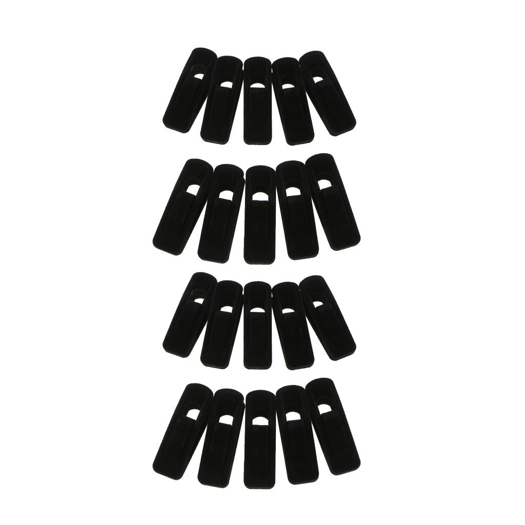 20pcs Flocked Clothes Velvet Clips/Clothespins/Clothing Clamps Black