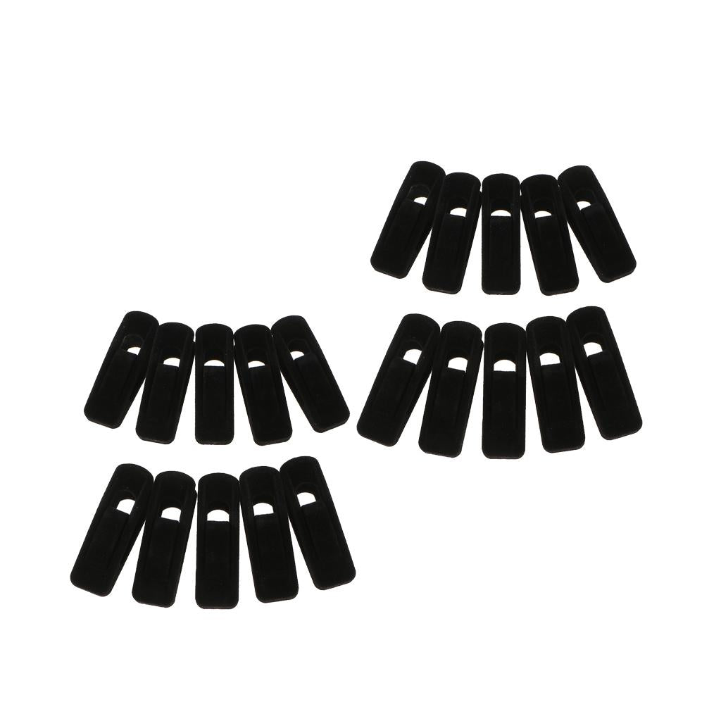 20pcs Flocked Clothes Velvet Clips/Clothespins/Clothing Clamps Black