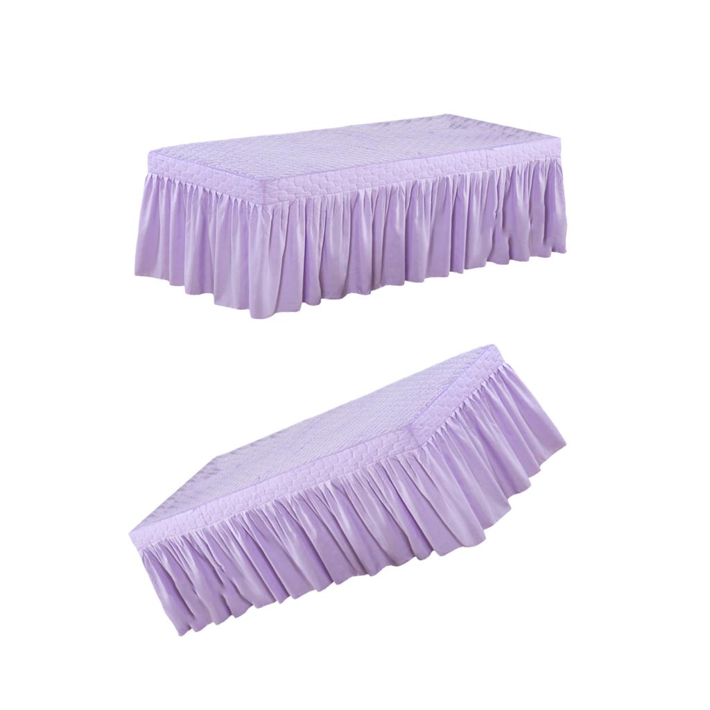 2xMassage Table Skirt Beauty Bed Cover Valance Sheet Light Purple