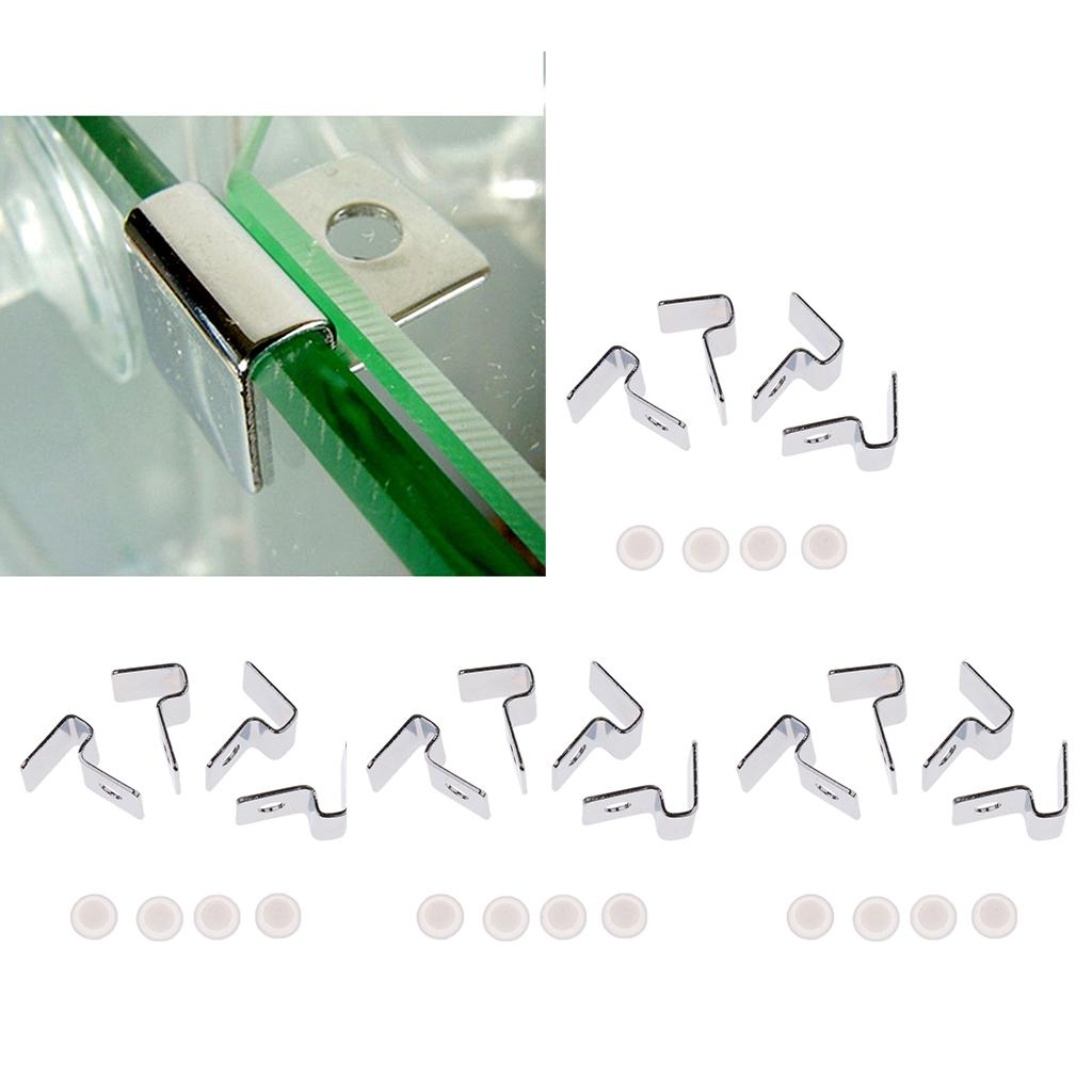 8x Stainless Steel Aquarium Fish Tank Glass Cover Clip Support Holder 5MM