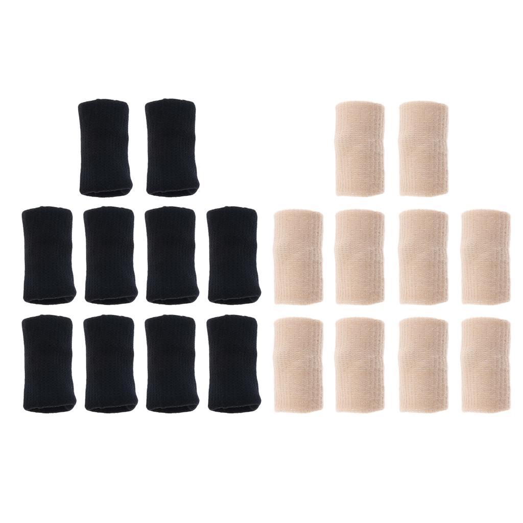 20 Pieces Sports Elastic Finger Brace Splint Sleeves Support Protector Wrap