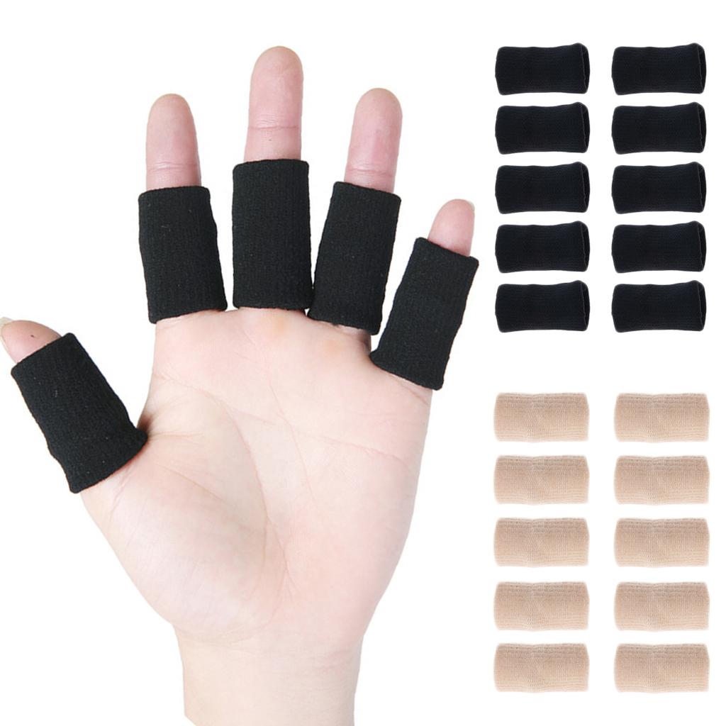 20 Pieces Sports Elastic Finger Brace Splint Sleeves Support Protector Wrap