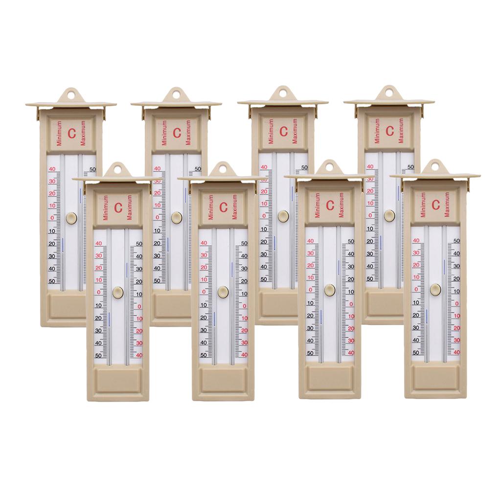 8Pcs Wall Thermometer Indoor Outdoor Greenhouse Max Min Temperature Gauge