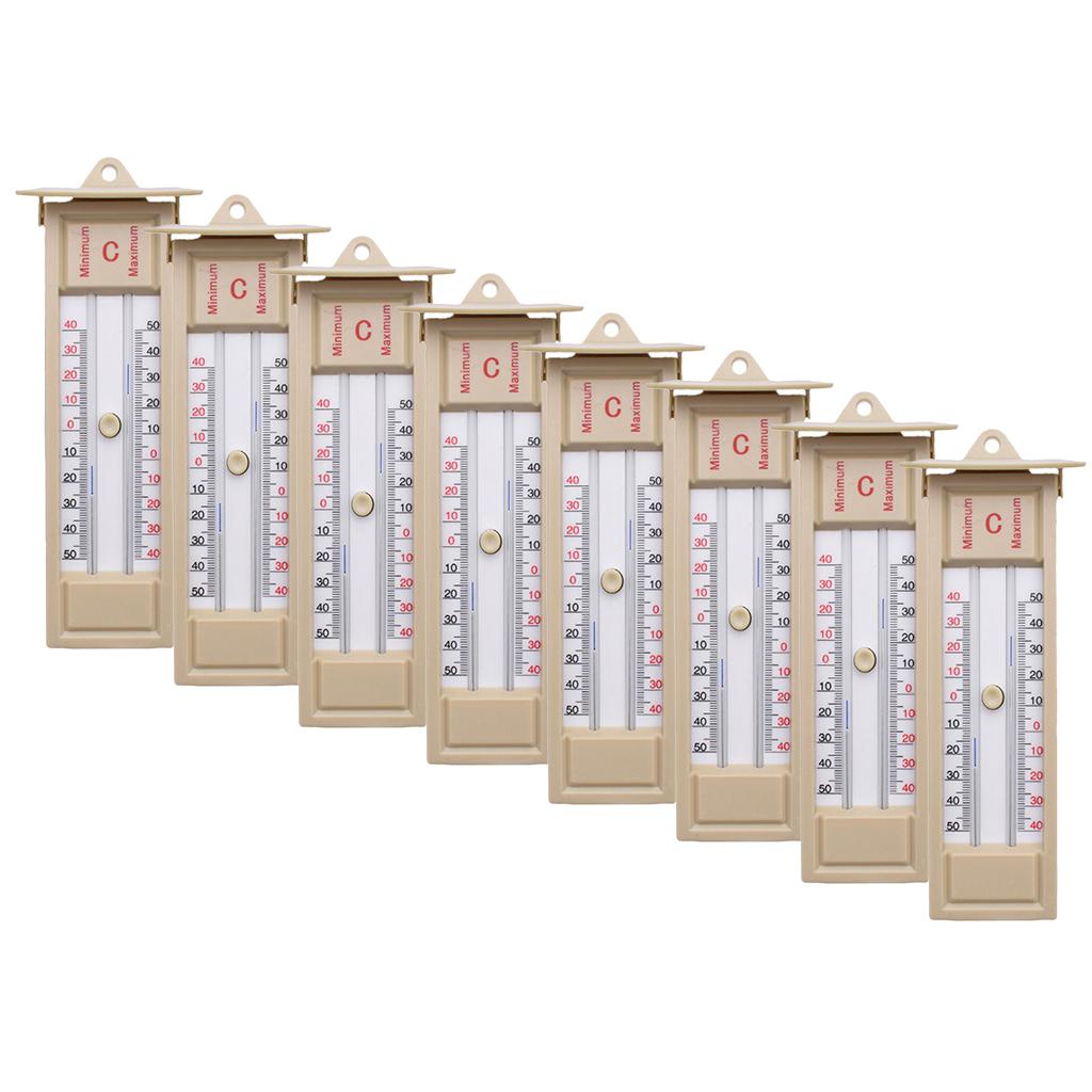 8Pcs Wall Thermometer Indoor Outdoor Greenhouse Max Min Temperature Gauge