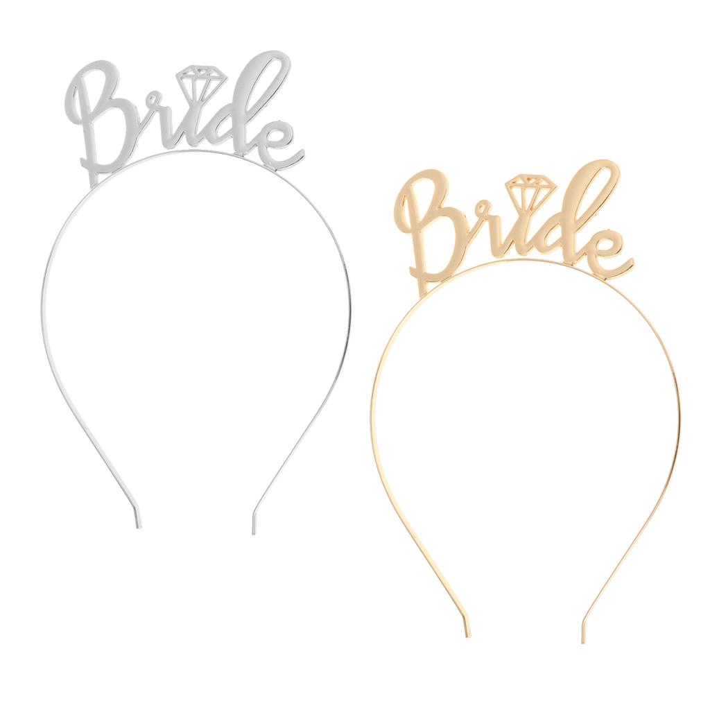 2pcs Bride Tiara Bride To Be Bridesmaid Shower Hen Party Crown Headband