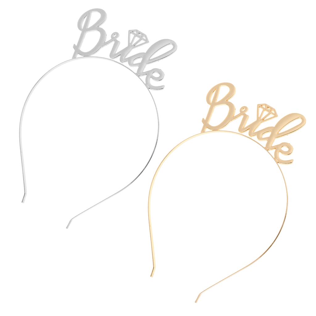 2pcs Bride Tiara Bride To Be Bridesmaid Shower Hen Party Crown Headband