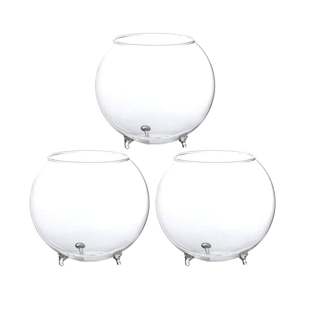 3xClear Glass Flower Hydroponic Vase Micro DIY Landscape Terrarium Bottle S