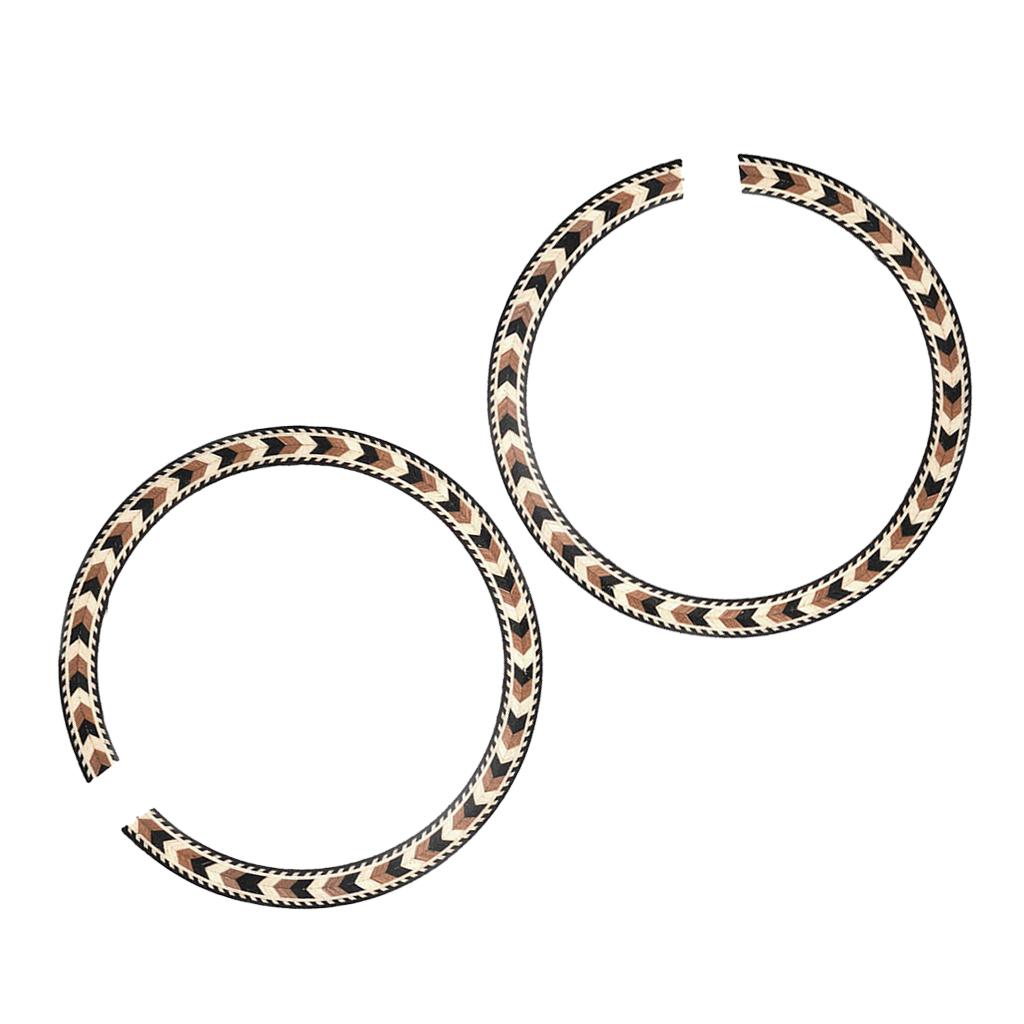 2pcs Wood Soundhole Decal Sticker for Acoustic Classical Guitar Replacement