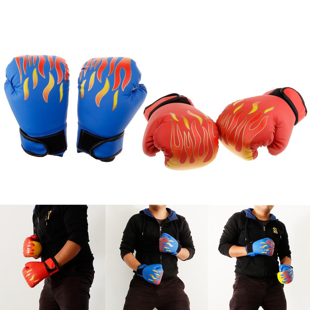 2 Pairs PU Boxing Training Gloves MMA Fighting Punching Sandbag Sanda Mitts