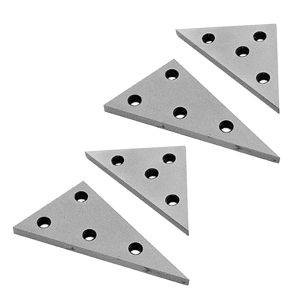 30-60 - 90 angle and 45-45 - 90 ANGLE PLATE SET PLATES STEEL 4pcs Set