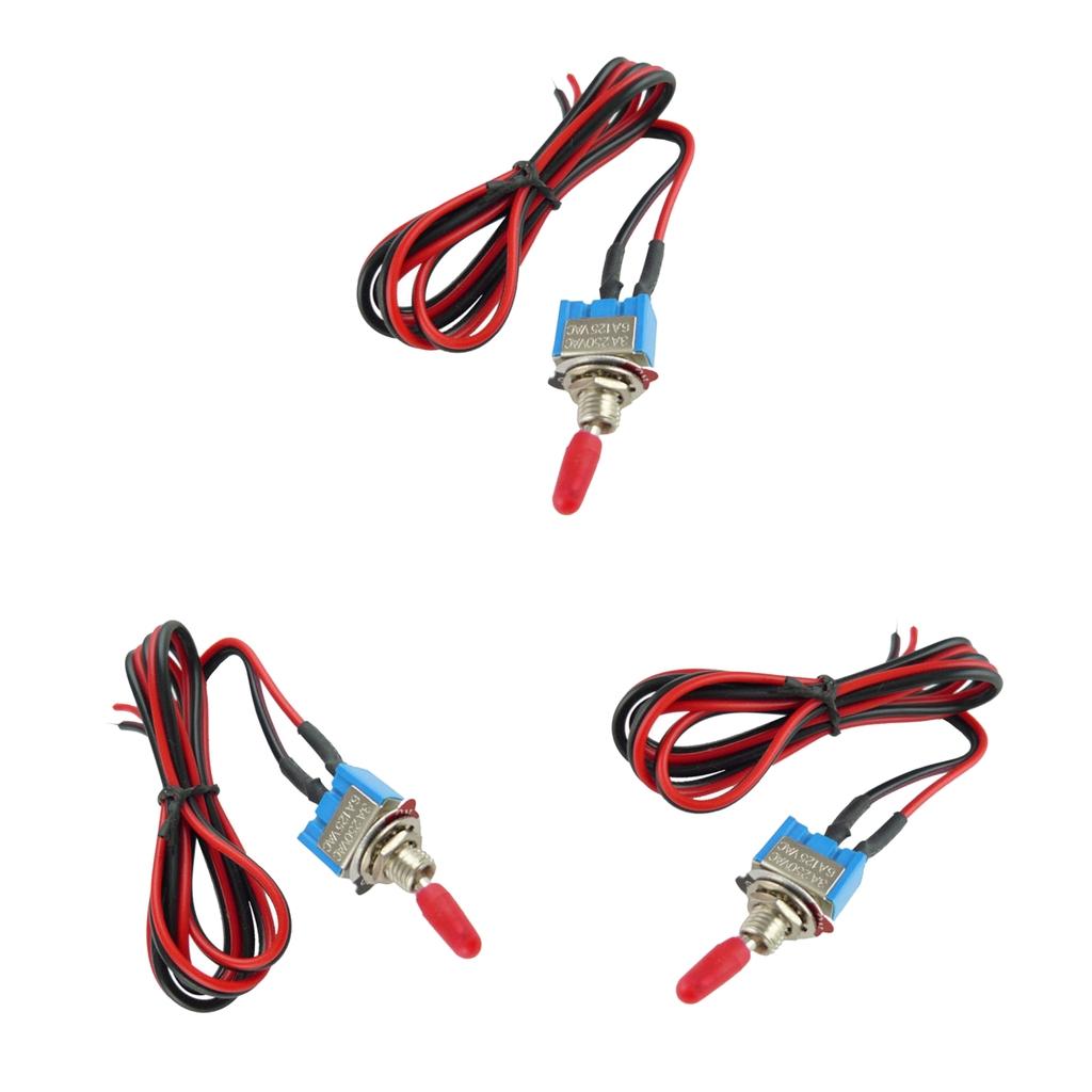 3x Security Alarm Pre-Wired On/Off Mini Toggle Switch 24inch 12V