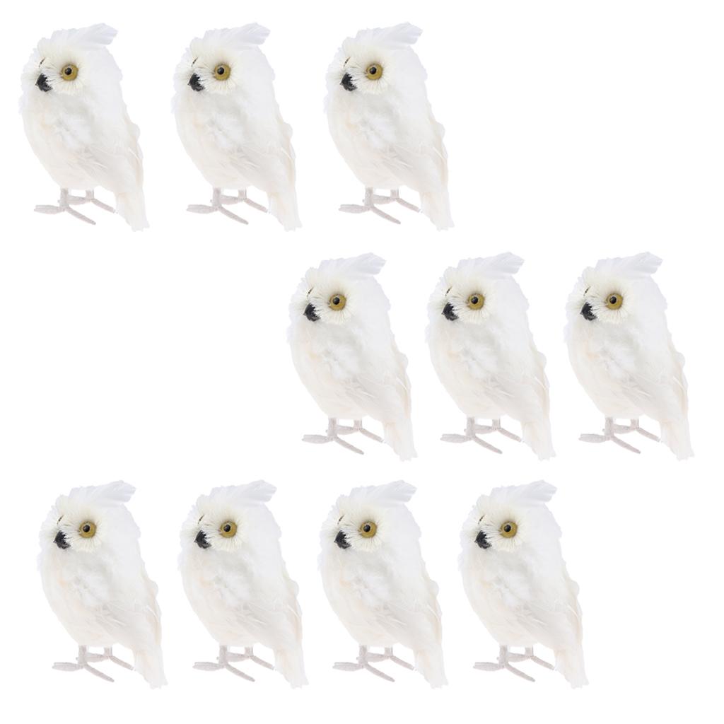 10Pcs Artificial Realistic Owl Figure Home Outdoor Garden Desk Decoration