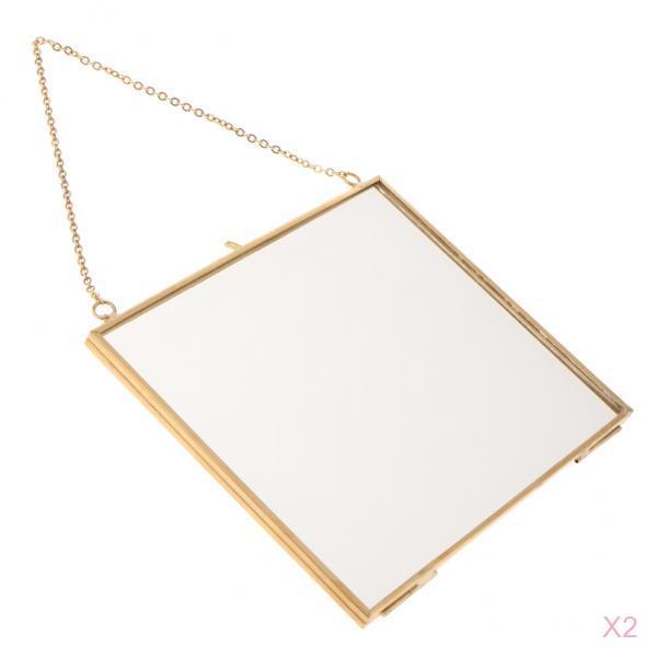 2xDouble Side Hanging Photo Picture Frame Plant Specimen Frame 16x14cm