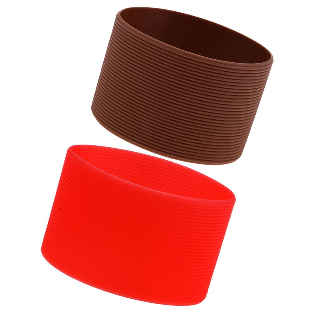 2PCS Outdoor Silicone Round Non-slip Water Bottle Mug Cup Sleeve Cover