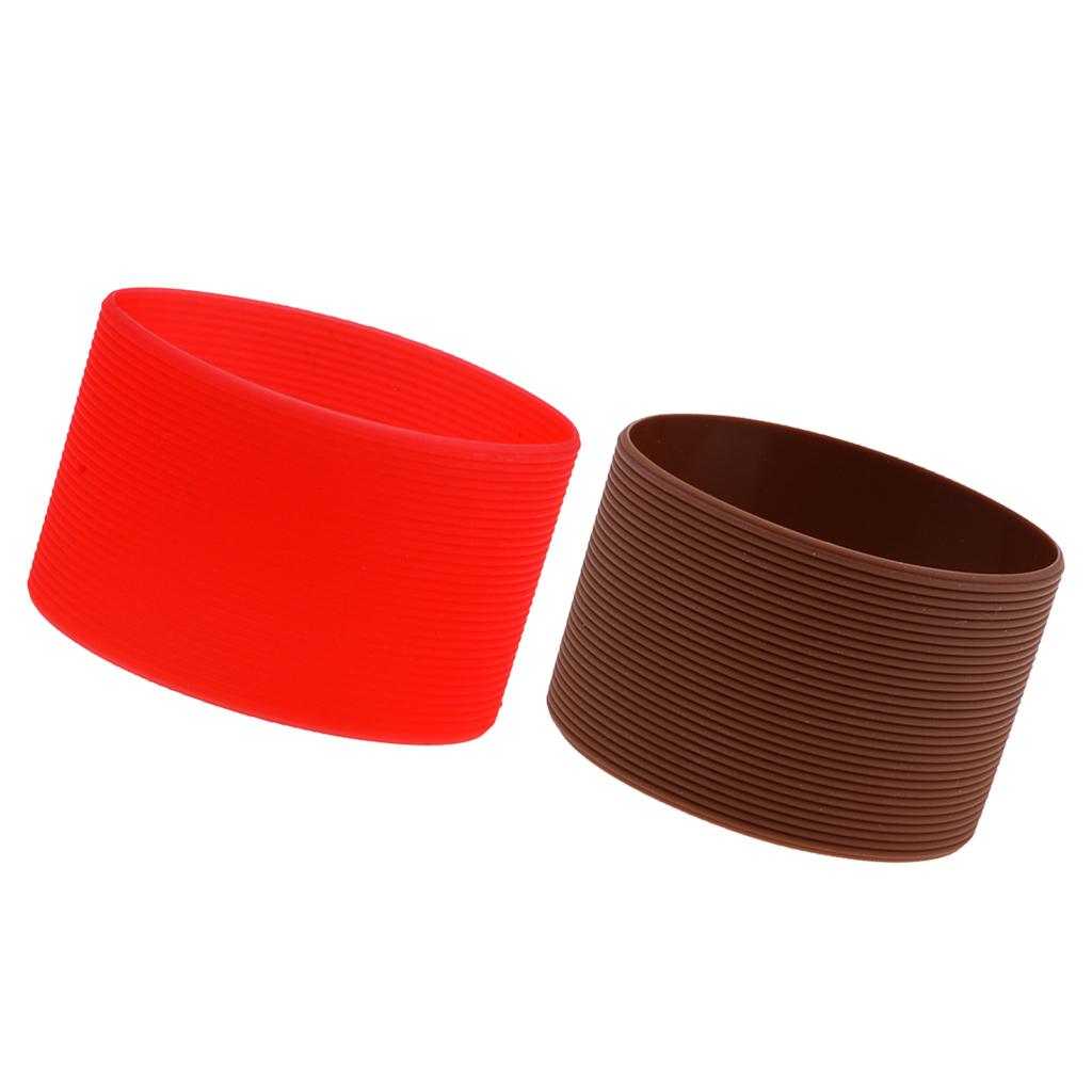 2PCS Outdoor Silicone Round Non-slip Water Bottle Mug Cup Sleeve Cover