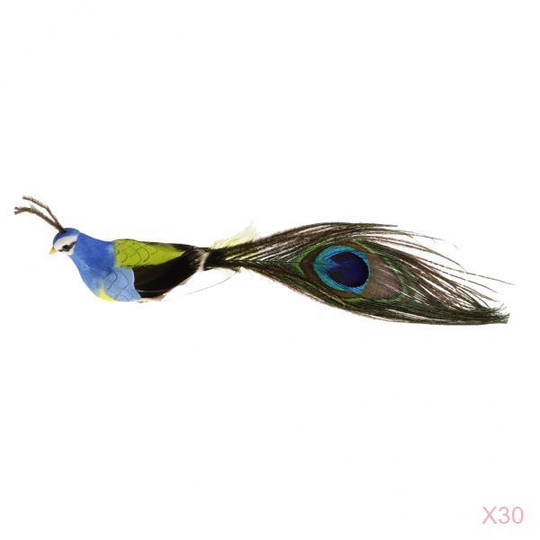 30 x Artificial Peacock Foam Birds Figurine Garden Sculpture Home Ornaments