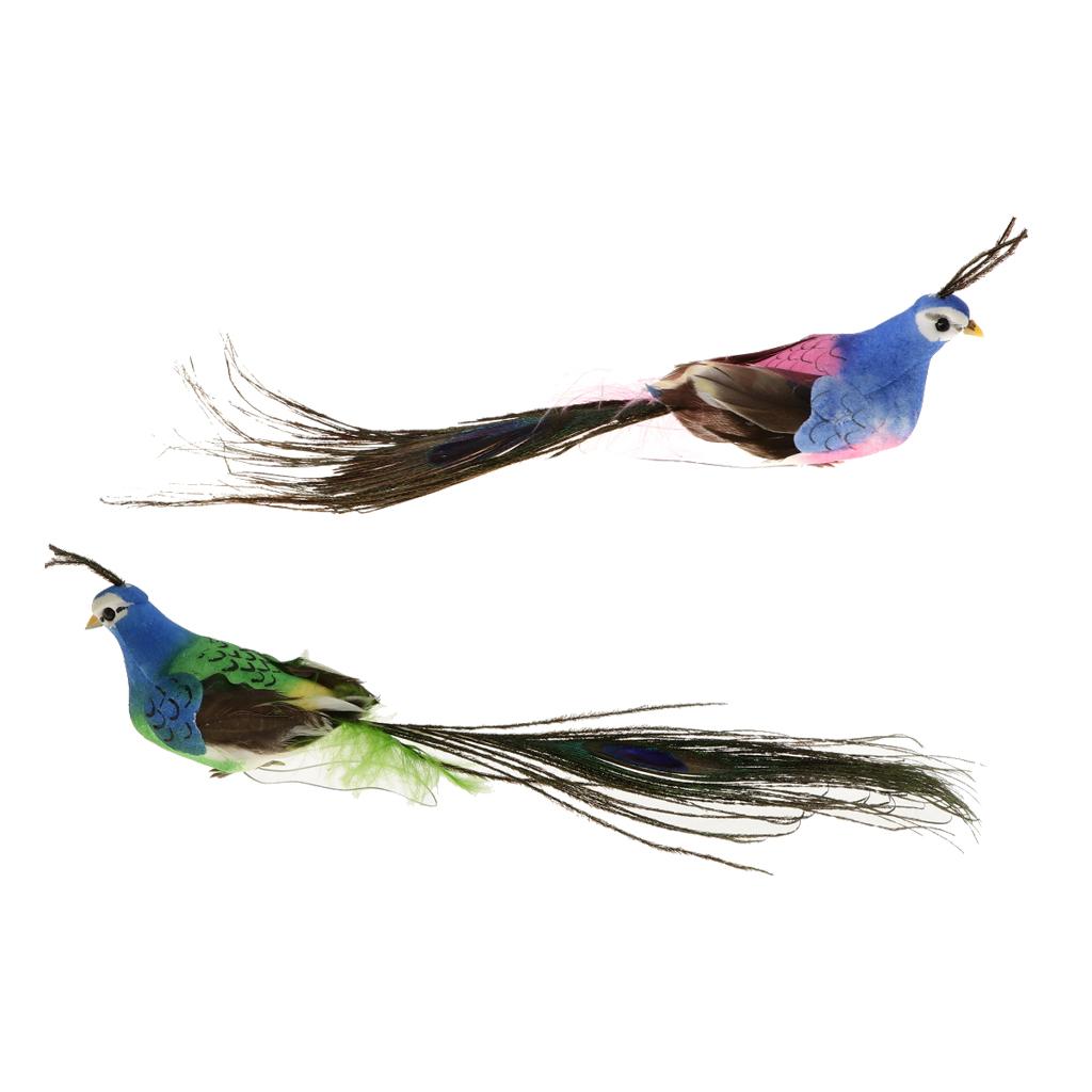 30 x Artificial Peacock Foam Birds Figurine Garden Sculpture Home Ornaments