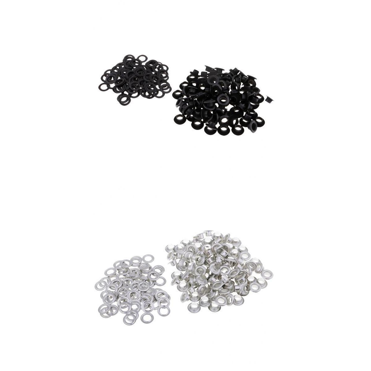 200 Sets Metal Eyelet with Washer for Leather Crafts Clothing Accessories