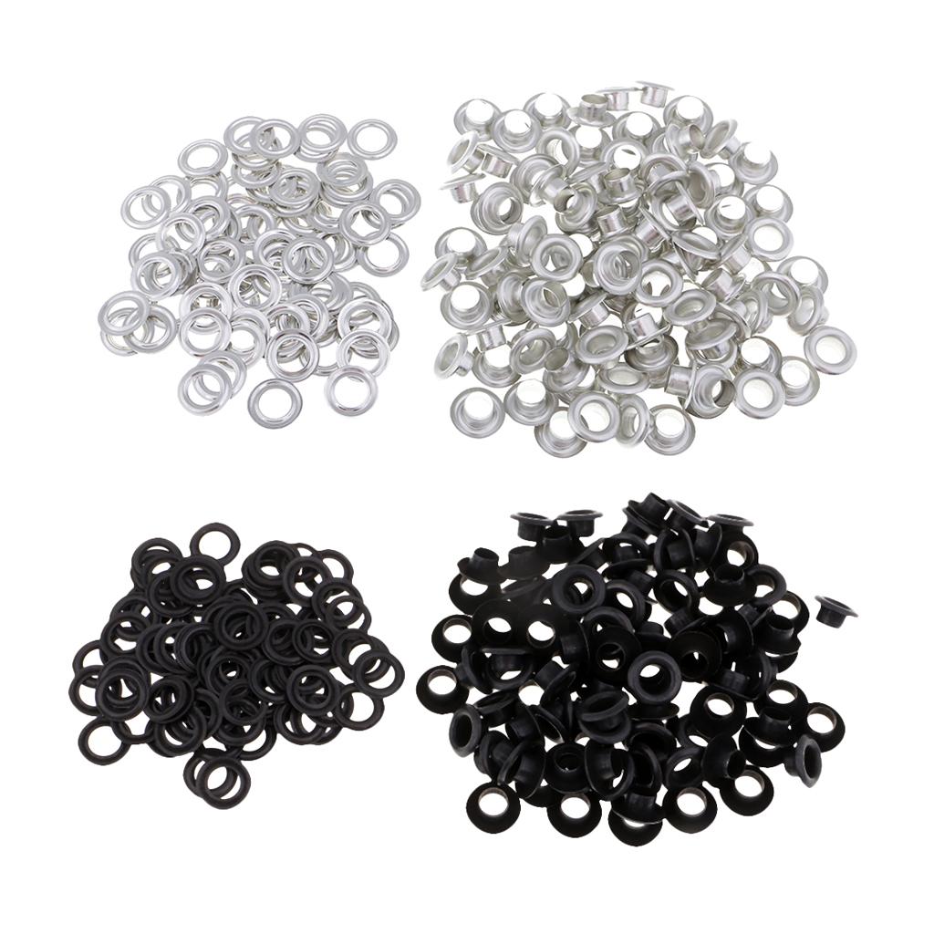 200 Sets Metal Eyelet with Washer for Leather Crafts Clothing Accessories