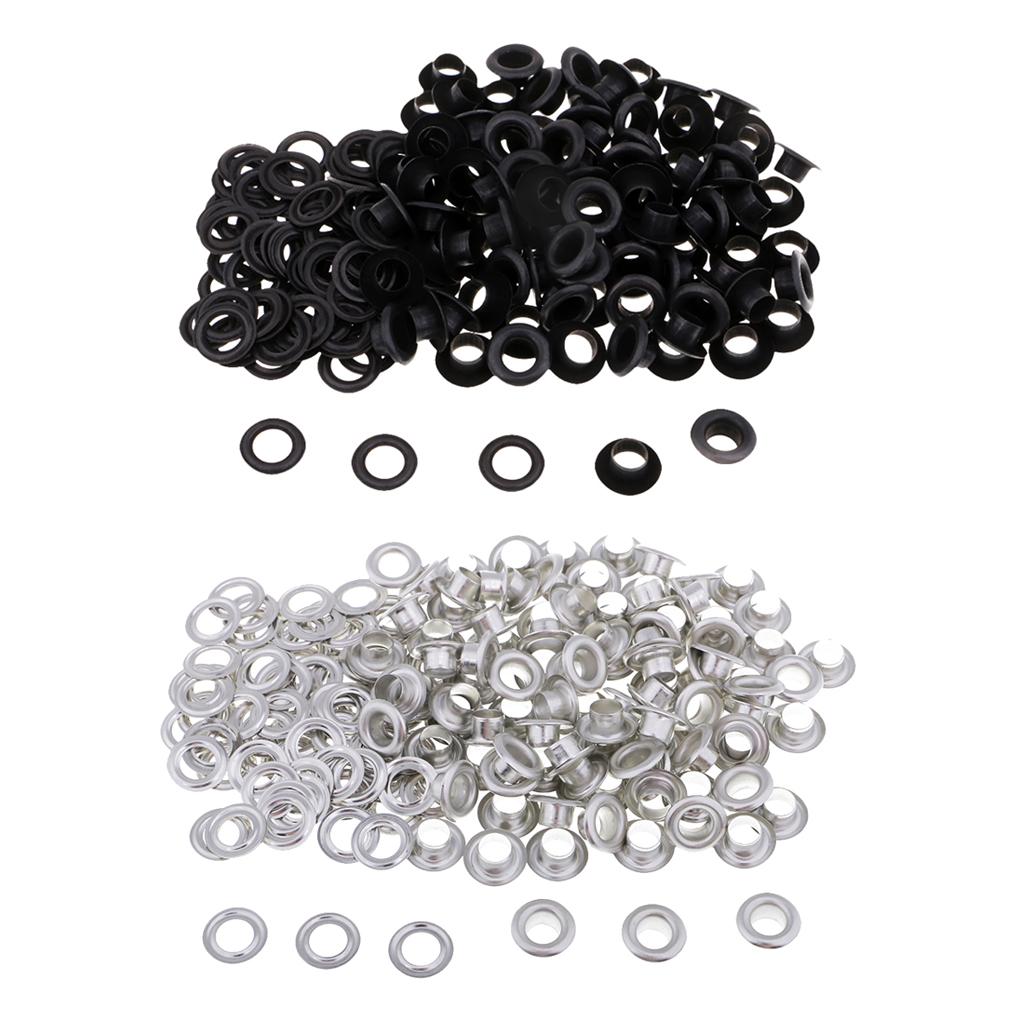 200 Sets Metal Eyelet with Washer for Leather Crafts Clothing Accessories