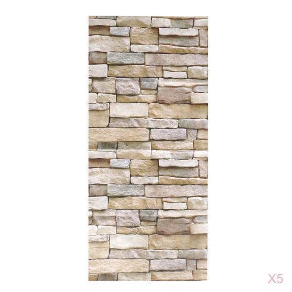5pcs 3D Stone Brick Self Adhesive Wall Paper Sticker DIY Art Home Decor