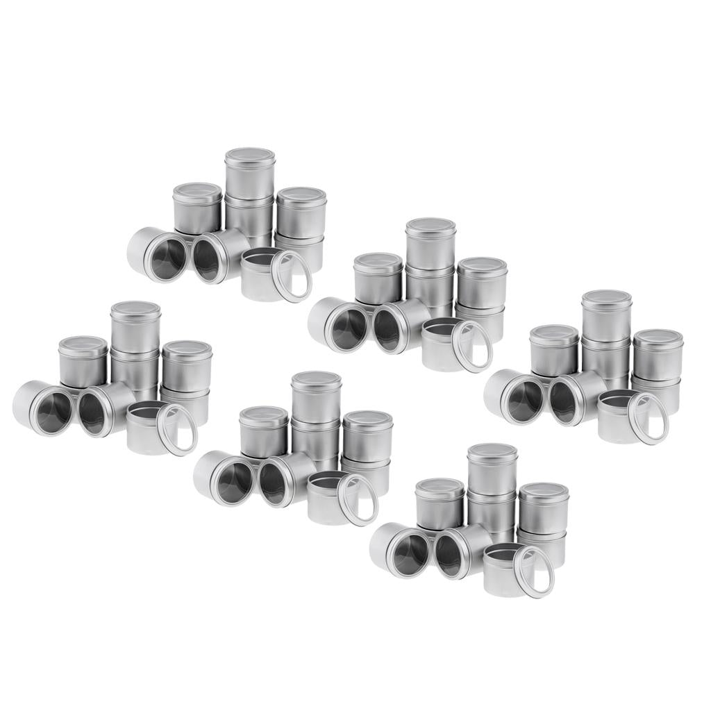 30x 100ml Aluminium Tin Lip Balm Tin Pot Cosmetic Cream Jar Bottle Container