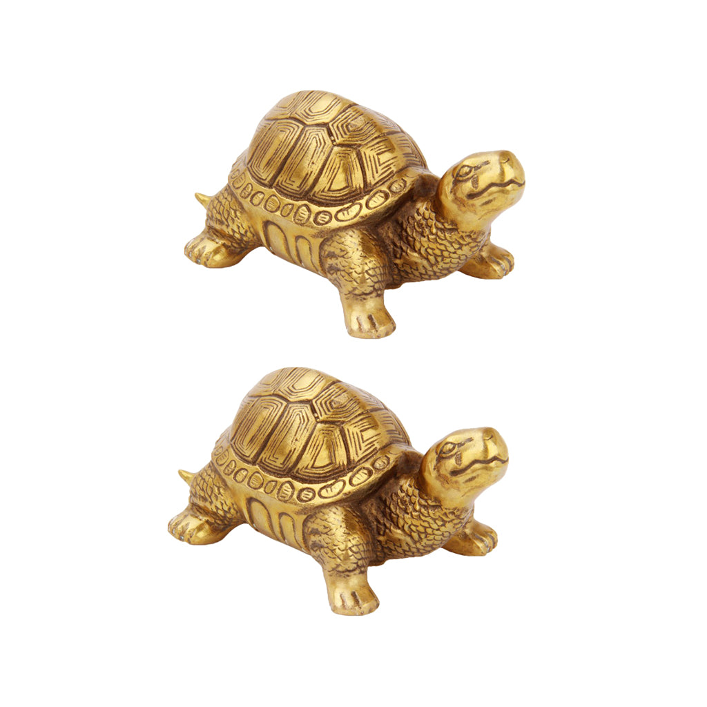 2xTraditional Chinese Feng Shui Lucky Money Blessed Mascot Figurines Turtle