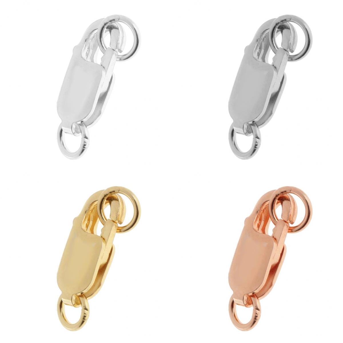 4 Pieces 925 Lobster Claw Clasps with Loop for Keychain Jewelry Finding 12mm