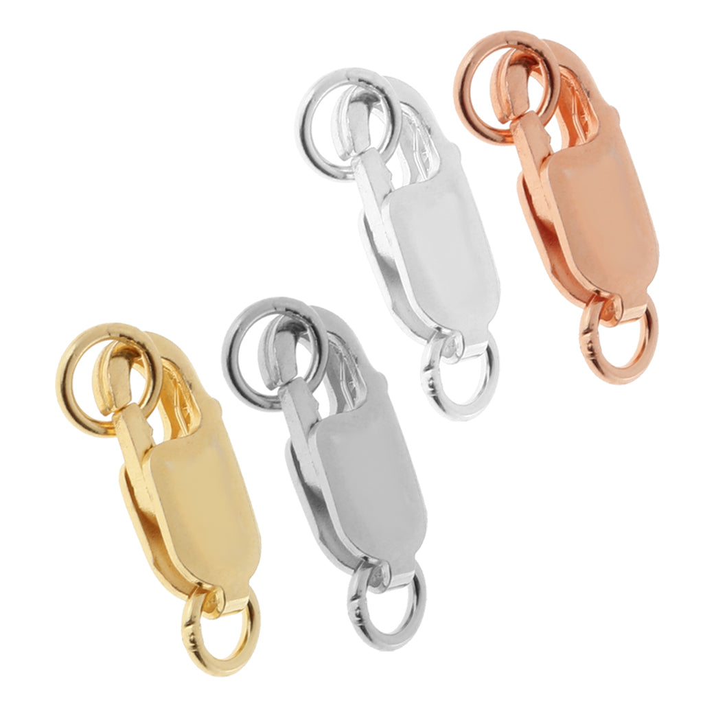 4 Pieces 925 Lobster Claw Clasps with Loop for Keychain Jewelry Finding 12mm