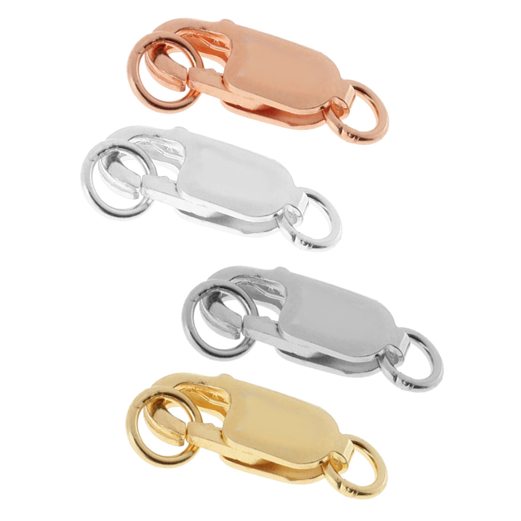 4 Pieces 925 Lobster Claw Clasps with Loop for Keychain Jewelry Finding 12mm