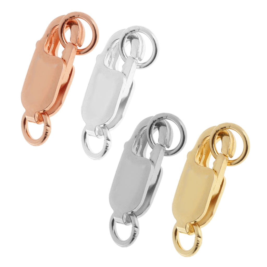 4 Pieces 925 Lobster Claw Clasps with Loop for Keychain Jewelry Finding 12mm