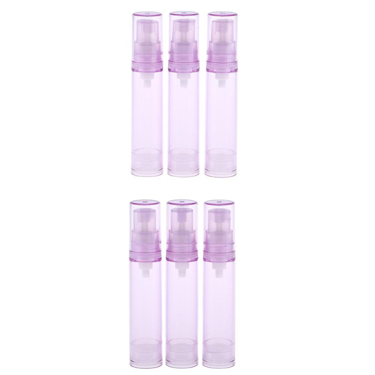 6x 10ml Empty Airless Pump Bottle Refillable Cosmetic Spray Container Purple