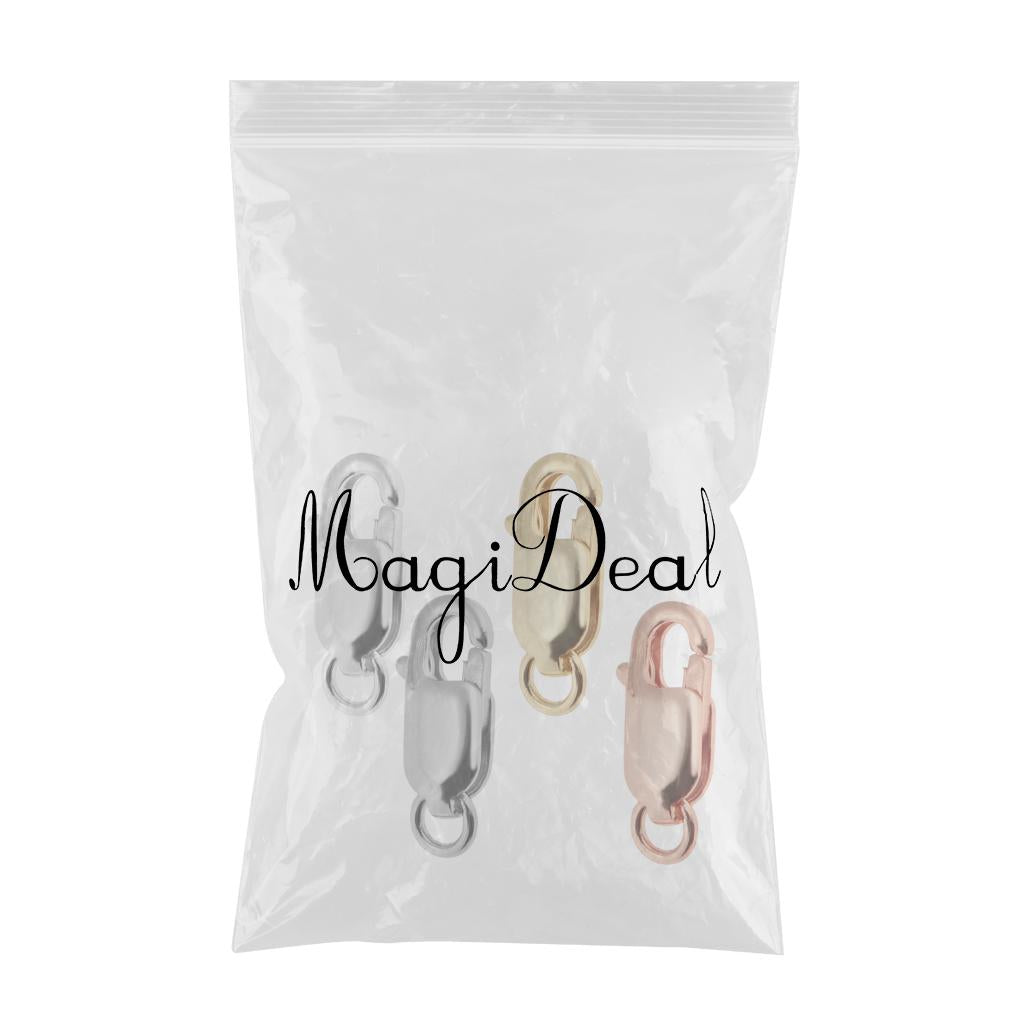 4 Pieces 925 Sterling Metal Lobster Clasp Split Ring Jewelry Keychain DIY