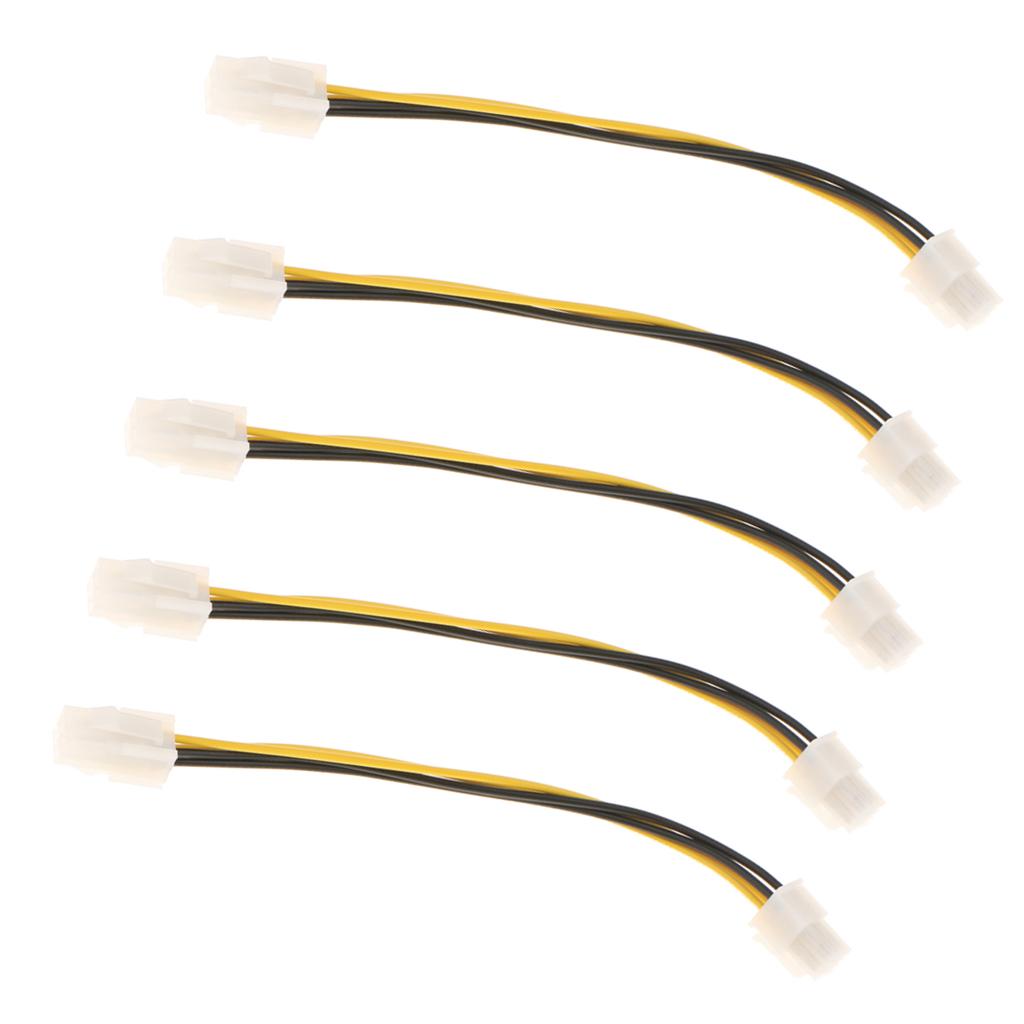 5Pcs 18cm ATX Power Supply 4-Pin CPU Fan Extension Cable 4Pin M/F