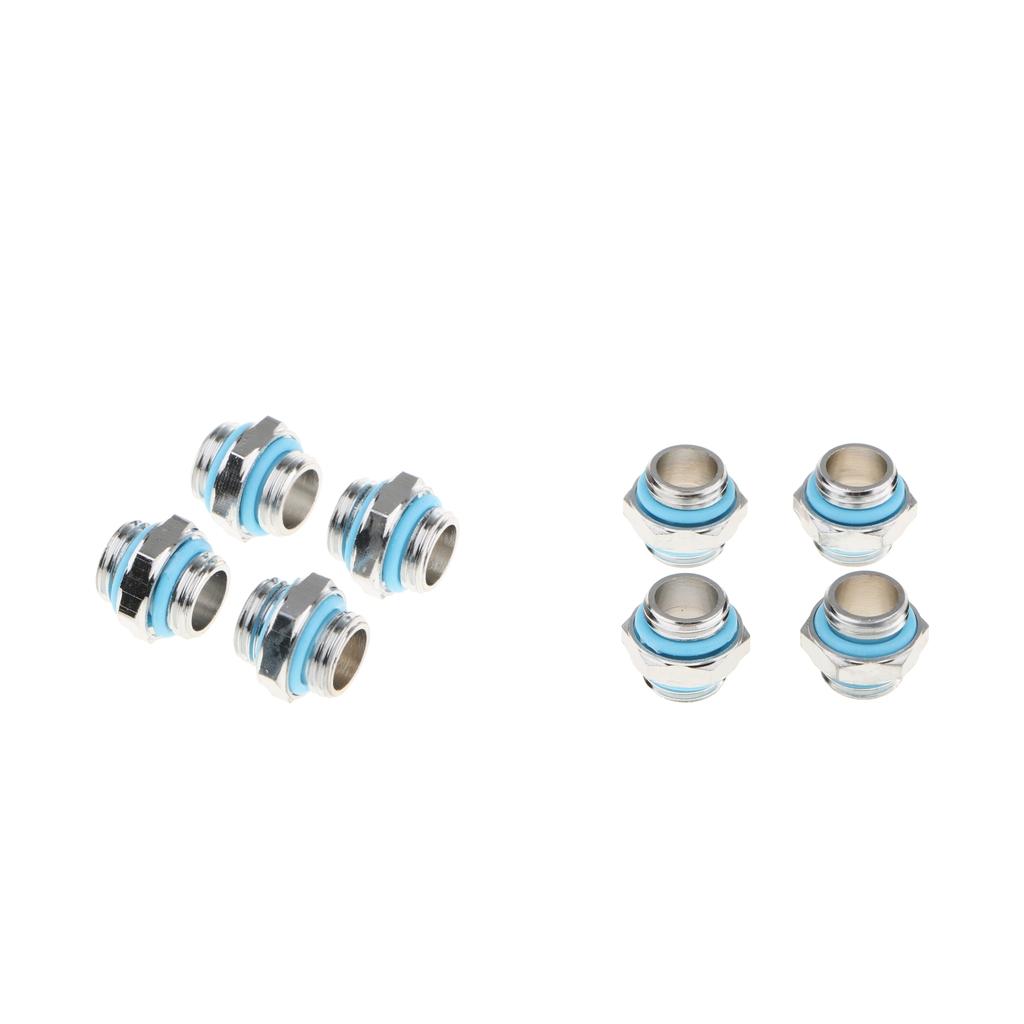 8Piece Silver Chrome Water Cooling G1/4 Plug 5mm Male to Male Fitting "
