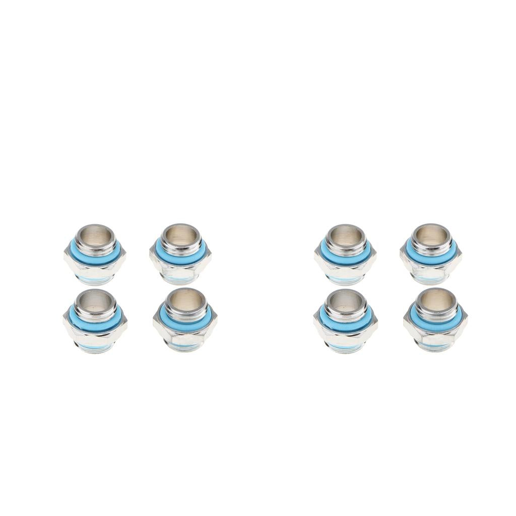 8Piece Silver Chrome Water Cooling G1/4 Plug 5mm Male to Male Fitting "