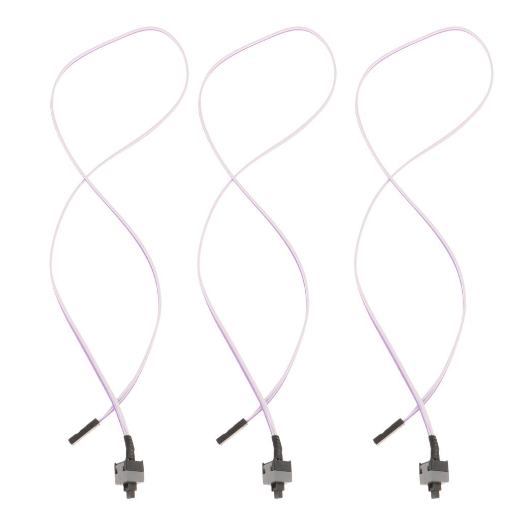 3Pcs PC Case Power Push Button Cable ATX Computer On/Off Switch Wire