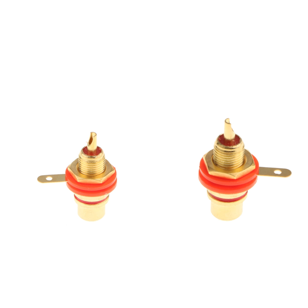 2x RCA Jack Plug Socket Audio Video Female Cable Connectors Adapter Red
