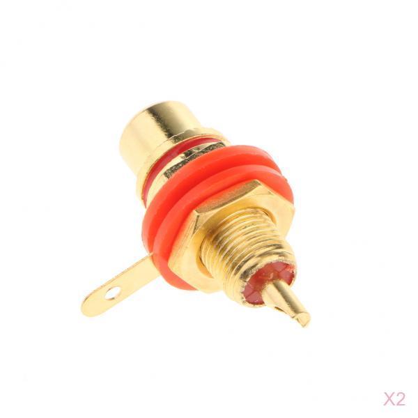 2x RCA Jack Plug Socket Audio Video Female Cable Connectors Adapter Red