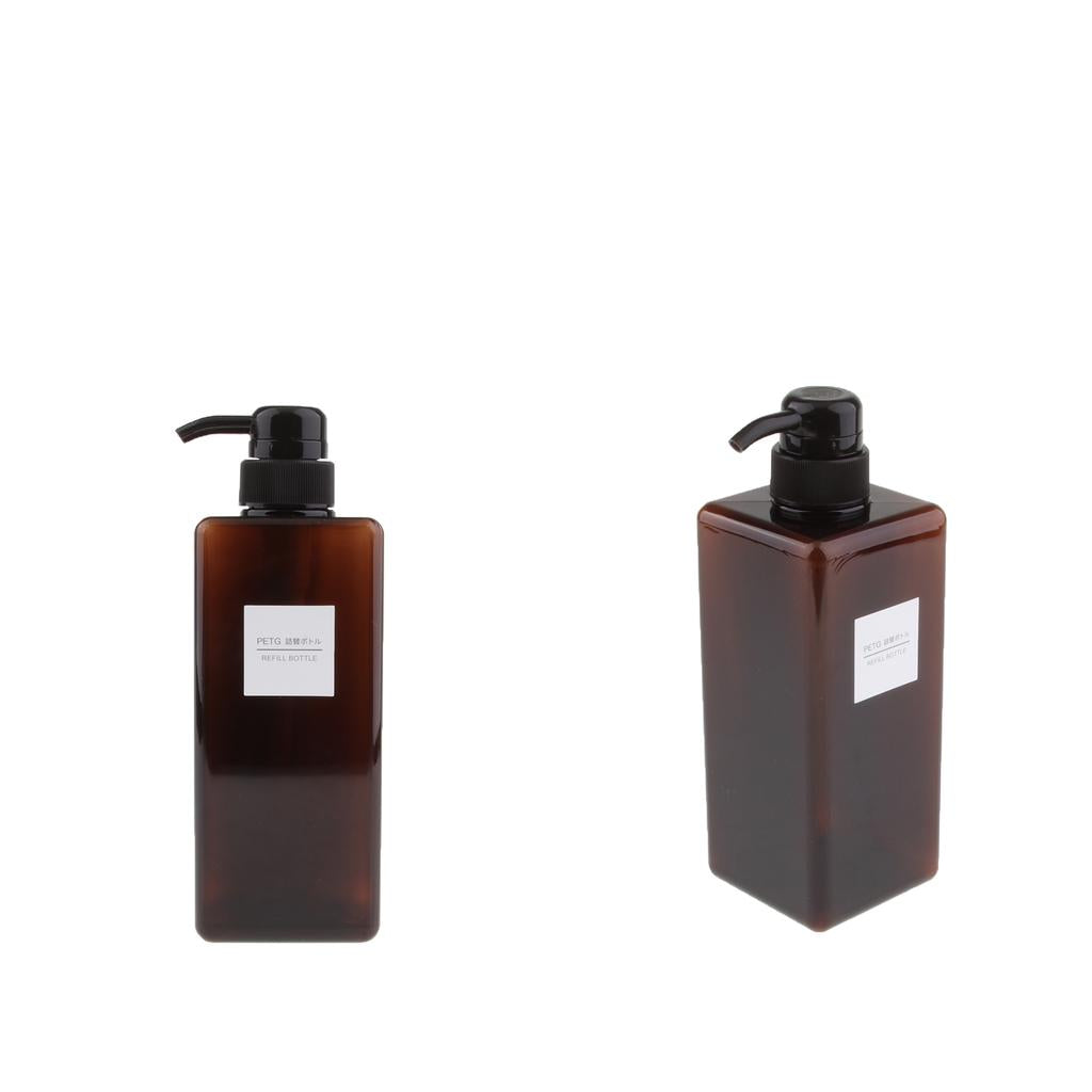 2Pcs Foaming Soap Dispenser Cosmetic Containers Bottle Brown 650ml