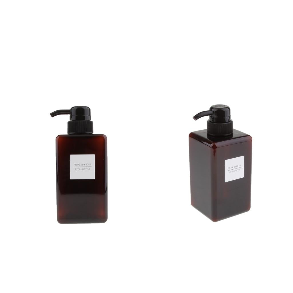 2Pcs Foaming Soap Dispenser Cosmetic Containers Bottle Brown 450ml