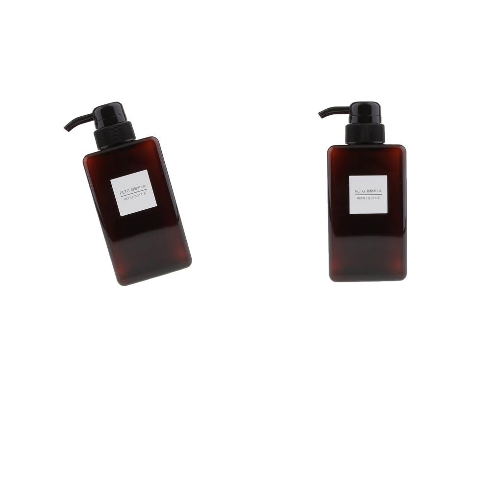 2Pcs Foaming Soap Dispenser Cosmetic Containers Bottle Brown 450ml