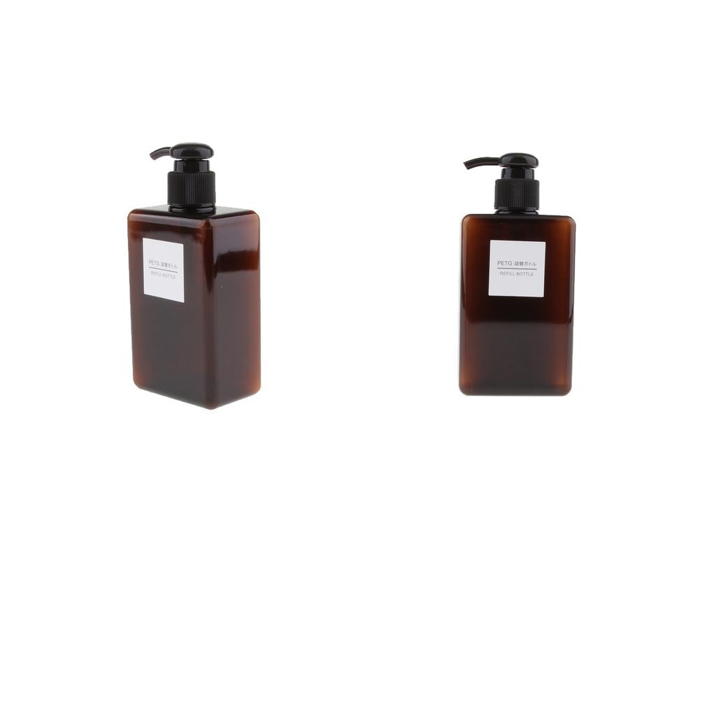 2Pcs Foaming Soap Dispenser Cosmetic Containers Bottle Brown 280ml