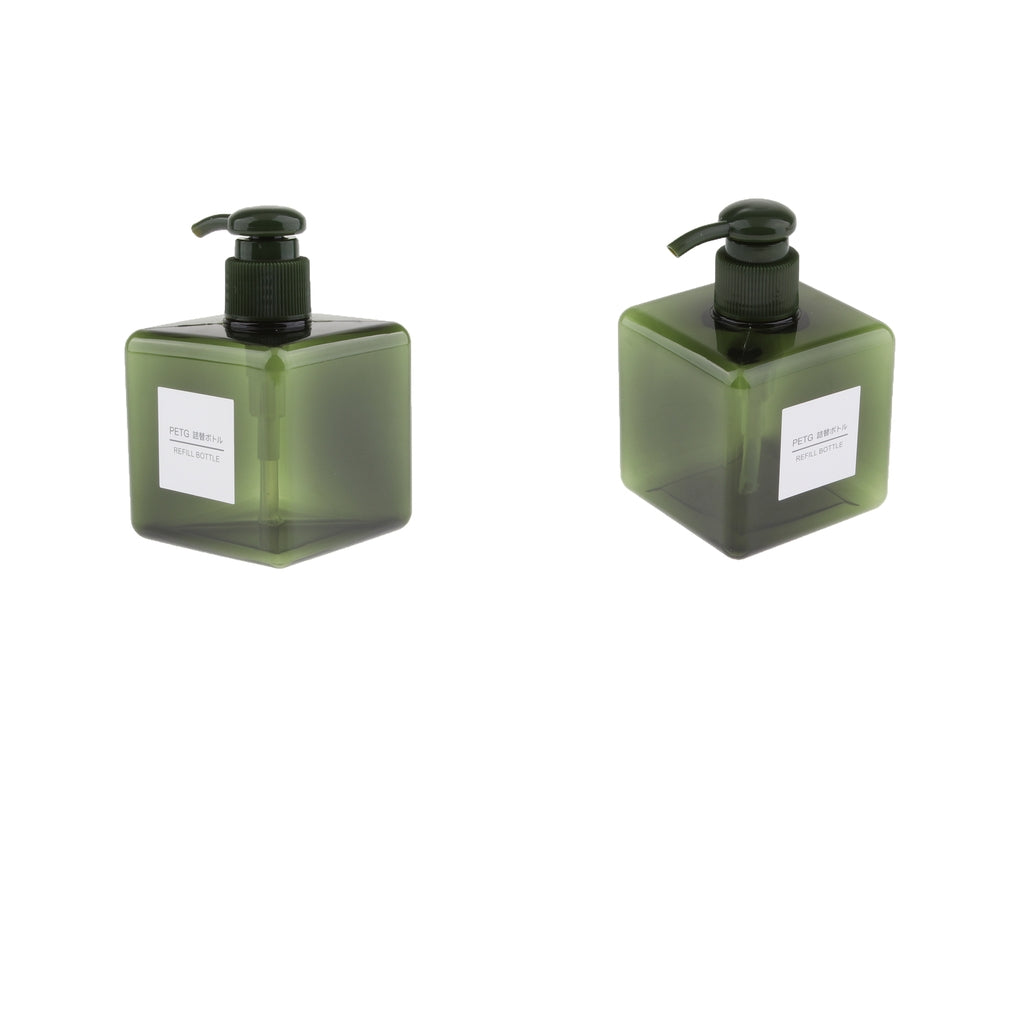 2Pcs Foaming Soap Dispenser Cosmetic Containers Bottle Dark green 250ml