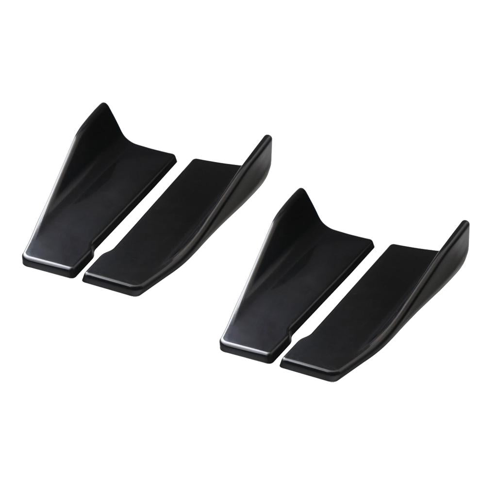 4pcs PP Car Body Rear Bumper Spoilers Lip Kit Splitters Protectors Diffuser