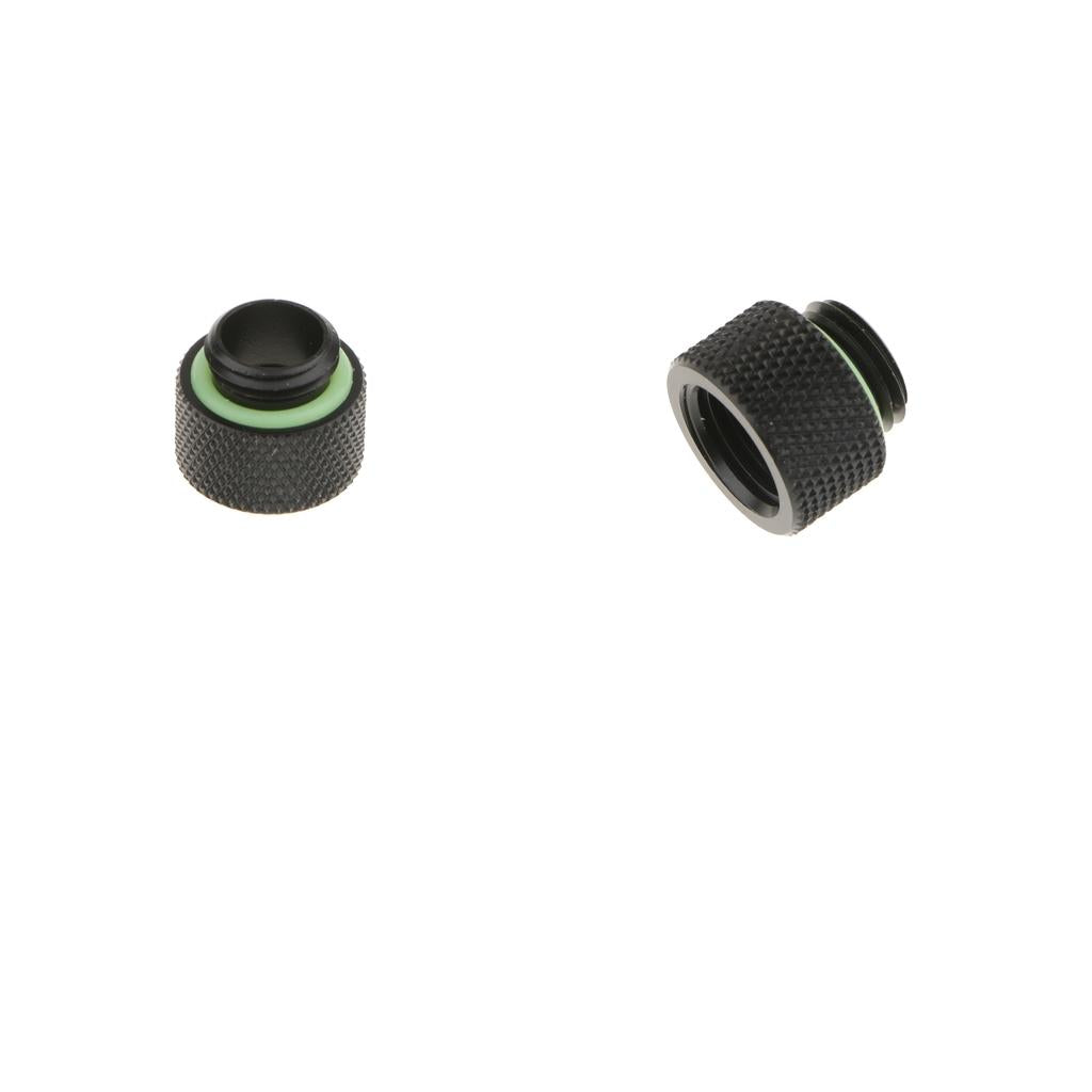 2x Fitting Extender G1/4 Thread Matt Black Copper For PC Liquid Cooling 10mm
