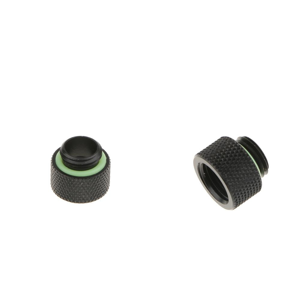 2x Fitting Extender G1/4 Thread Matt Black Copper For PC Liquid Cooling 10mm