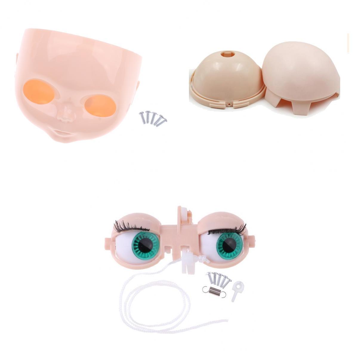 12 Doll Faceplate Backplate Head Scalp Shell Eye Mechanism Set for Blythe"