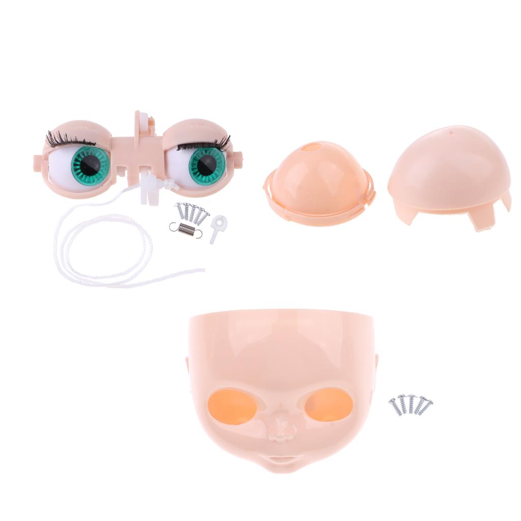 12 Doll Faceplate Backplate Head Scalp Shell Eye Mechanism Set for Blythe"